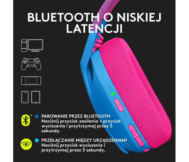 LOGITECH Sluch. Gam. Bezpez. Logitech G435 Blue 981-001062 - 680424 - zdjęcie 8